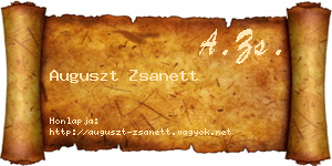 Auguszt Zsanett névjegykártya